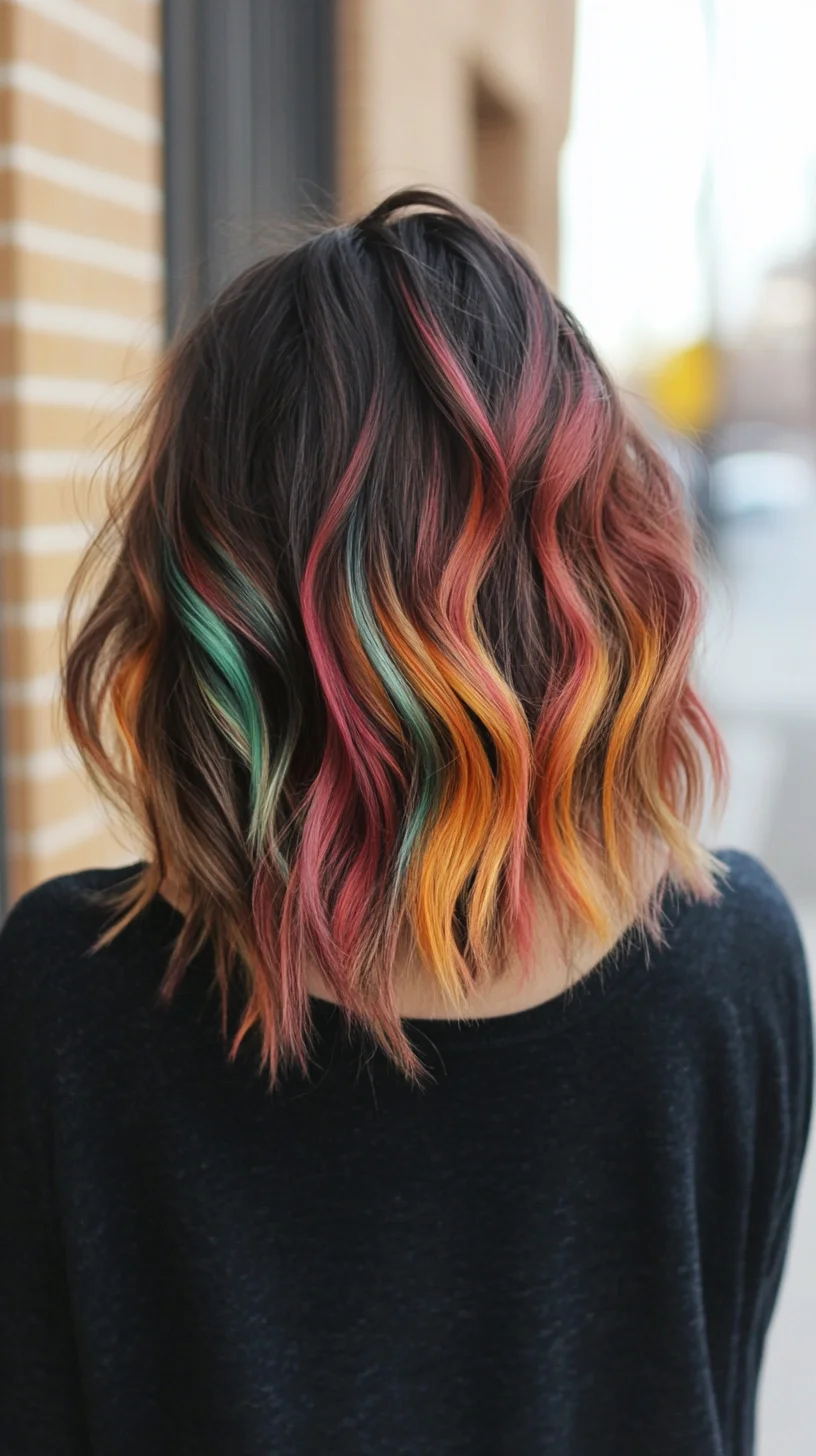 Head-Turning Rainbow Waves: A Vibrant Hair Affair!