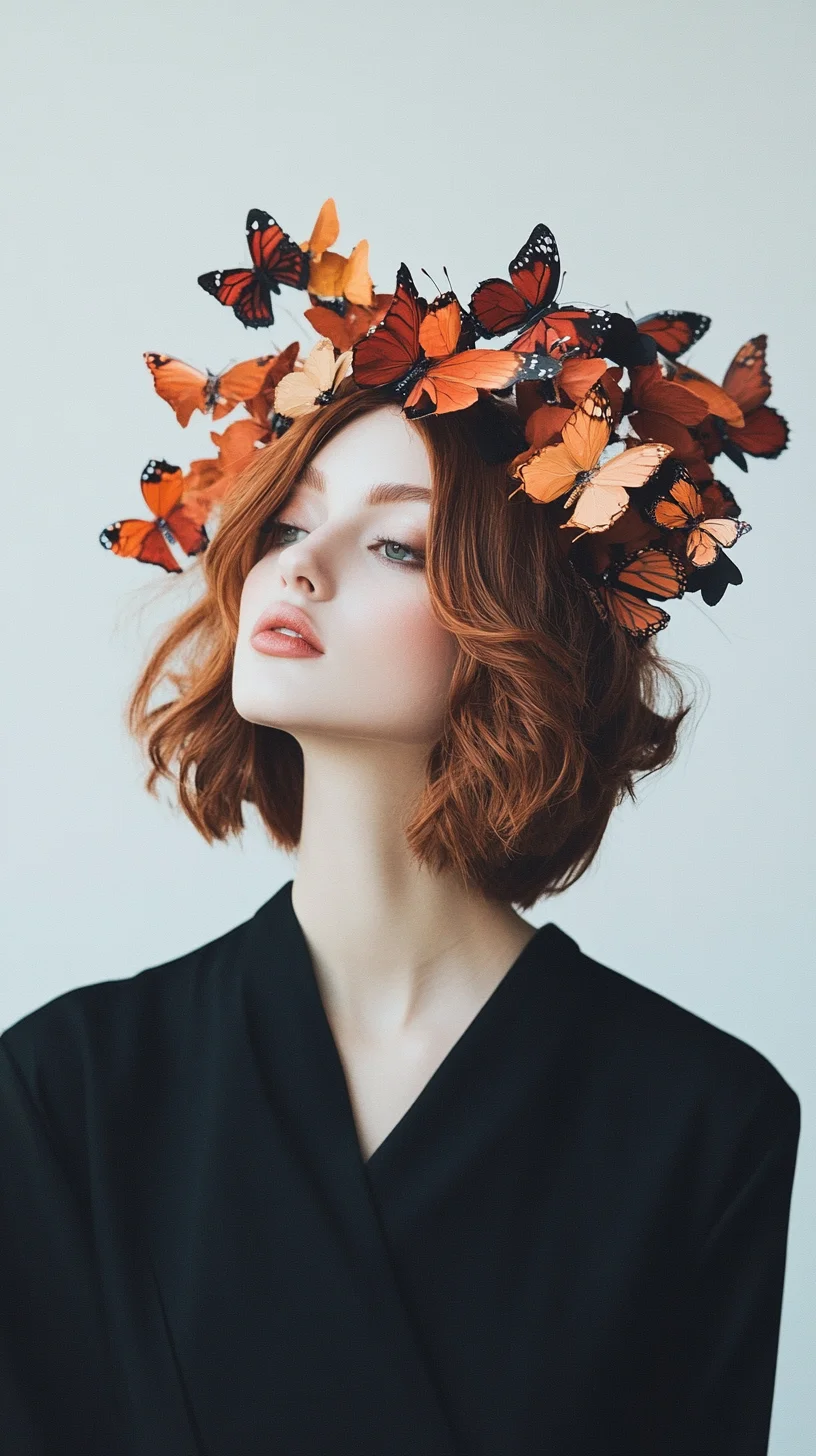 Nature-Inspired Elegance Embrace the Butterfly Crown Bob