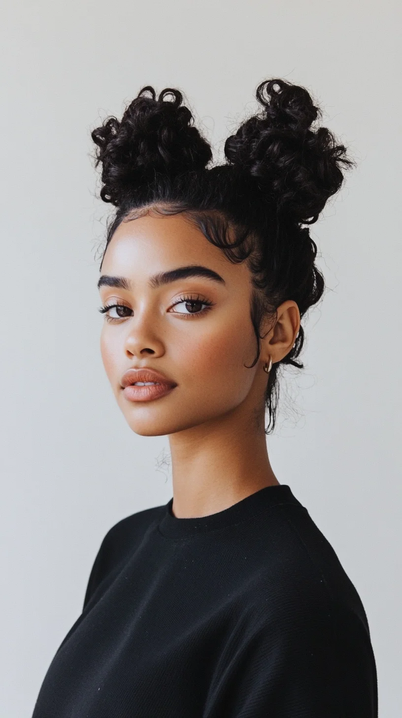 Playful Double Bun: A Chic and Versatile Style