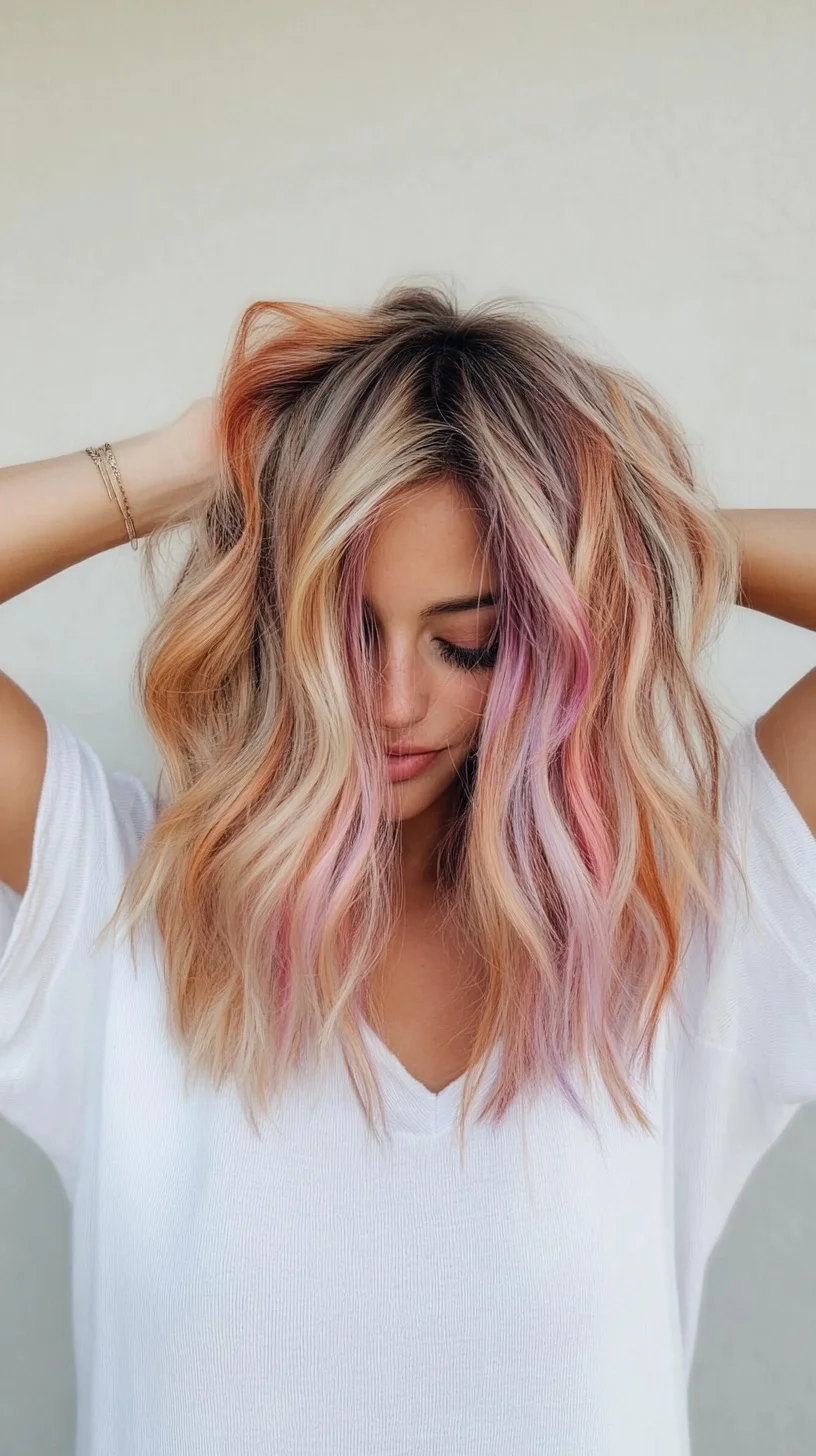 Radiant Waves: Embrace Beachy Texture with Playful Pastel Highlights