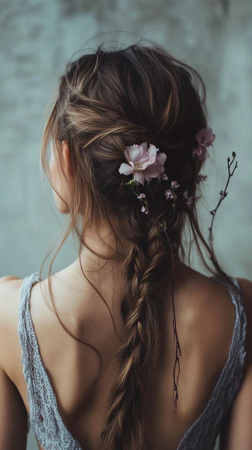 Romantic Bohemian Braid Effortless Elegance with Floral Touches