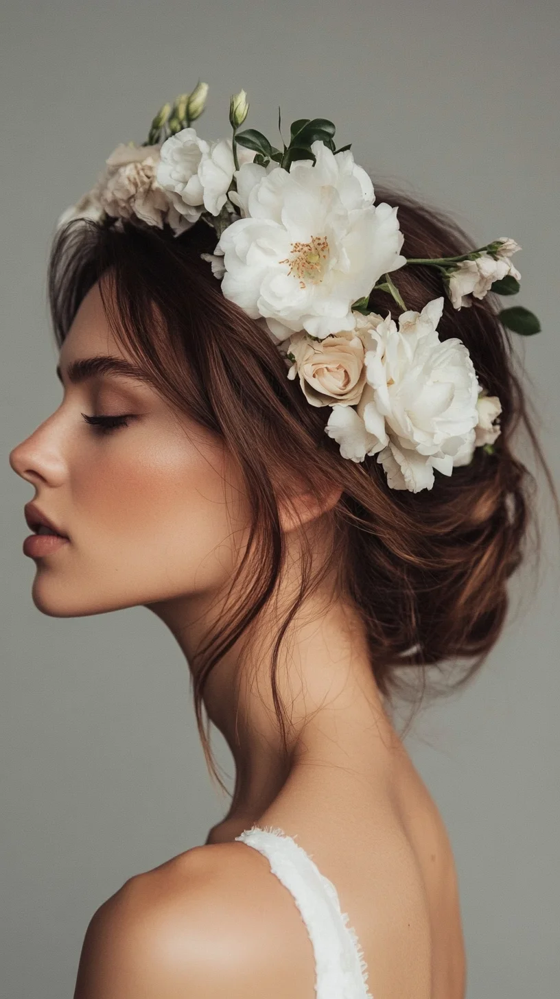 Romantic Floral Updo Embrace Elegance with Natures Touch