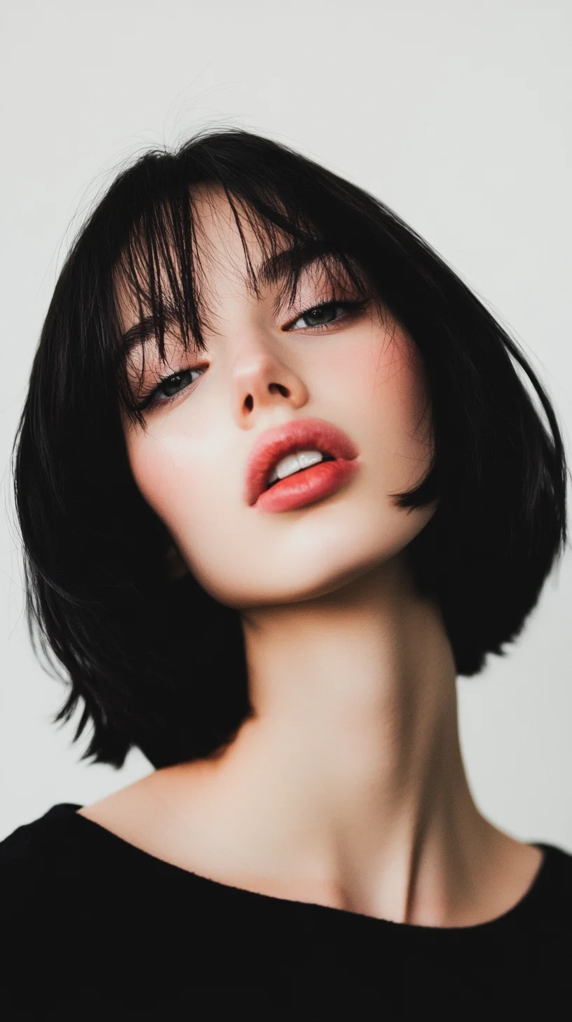 Sleek and Chic The Modern Bob with Flirty Bangs