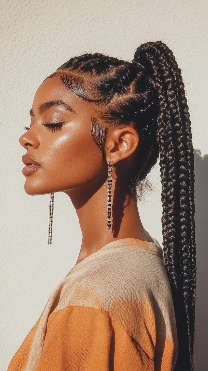 Sleek and Chic: The Ultimate High Ponytail with Braids