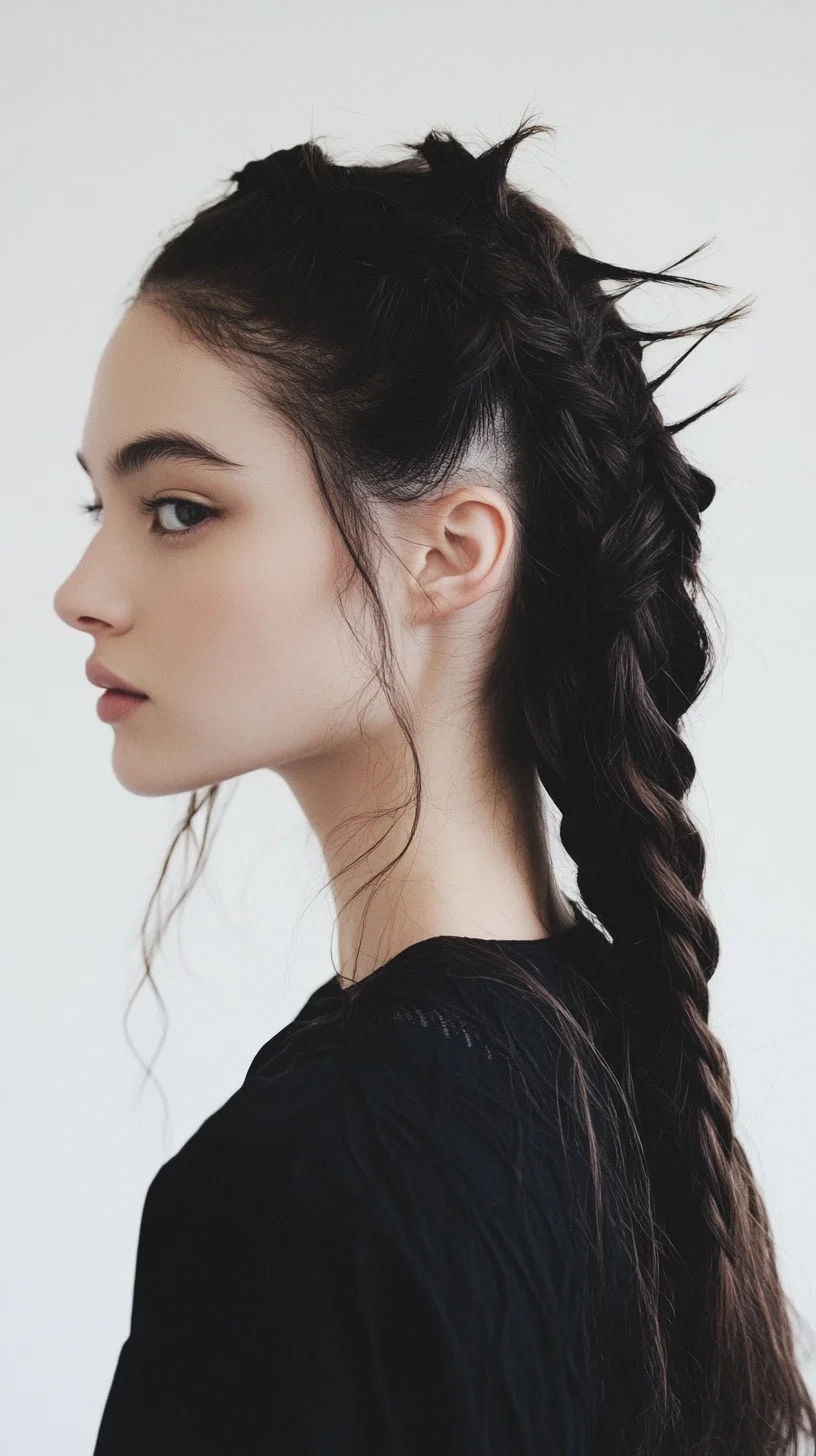 Sleek Braided Ponytail A Chic Fusion of Edgy and Elegant