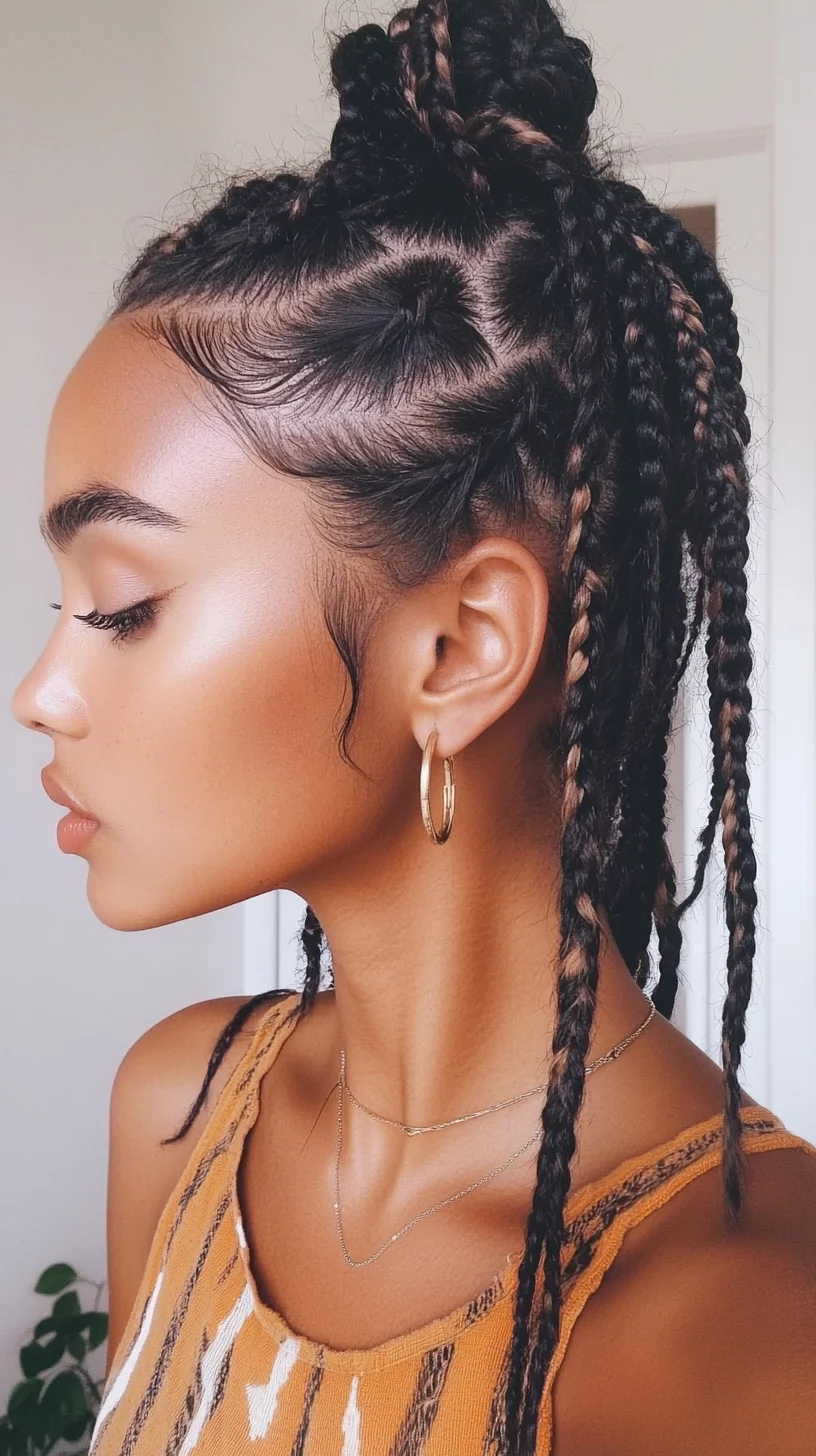 Stylishly Defined: The Perfect Box Braids Updo