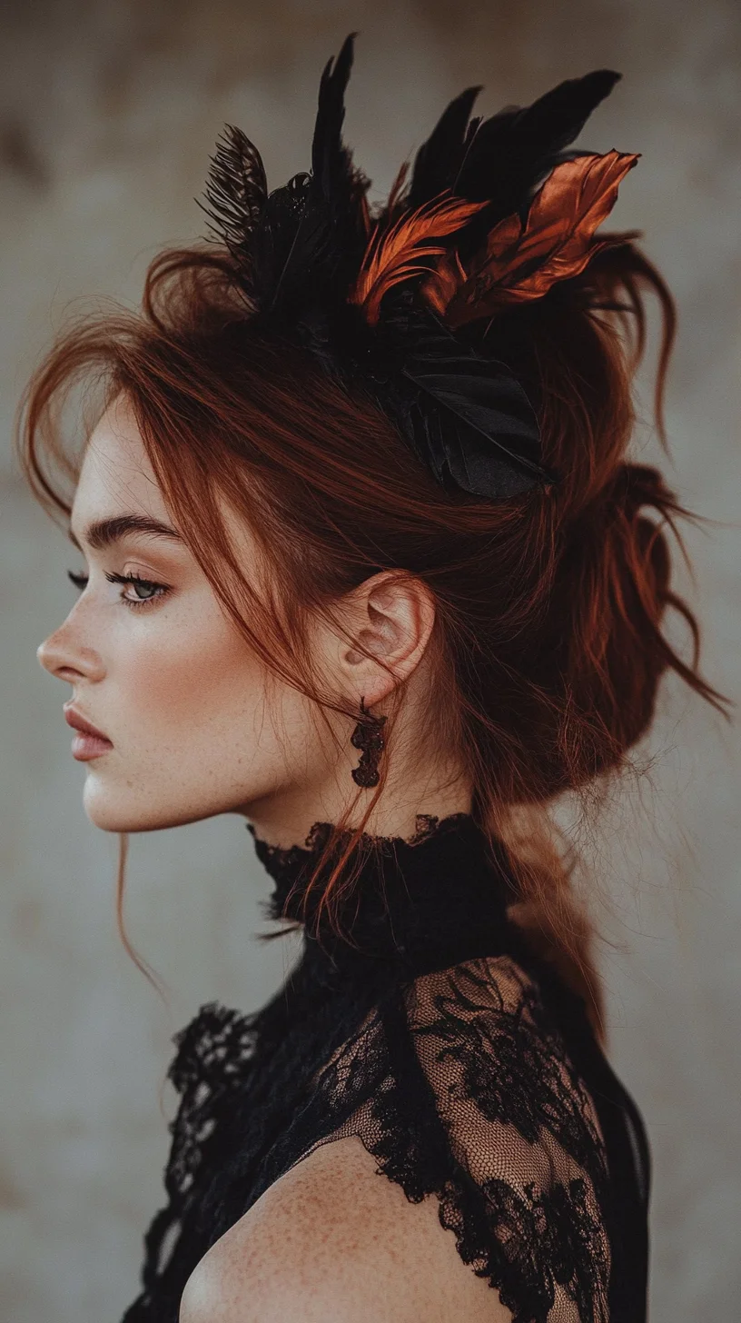 Unleash Your Inner Diva with a Bold Feathery Updo