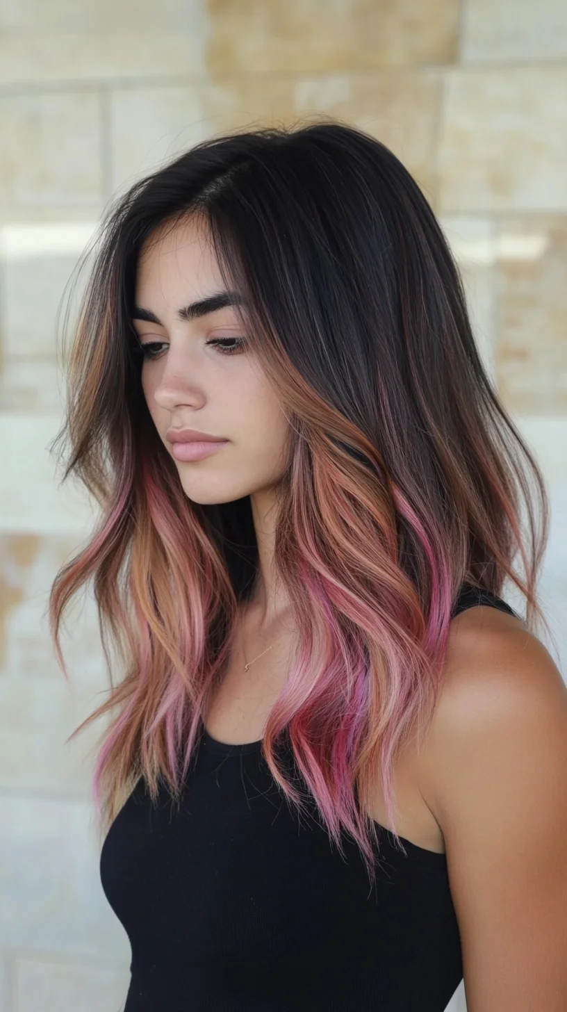 Vibrant Ombre Waves Effortless Style with a Pop of Color