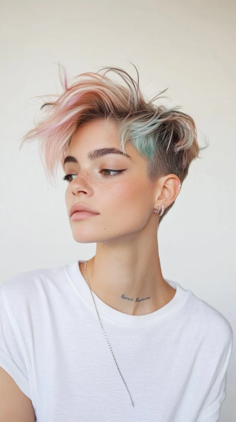 Vibrant Pixie: A Bold Blend of Colors and Edgy Elegance