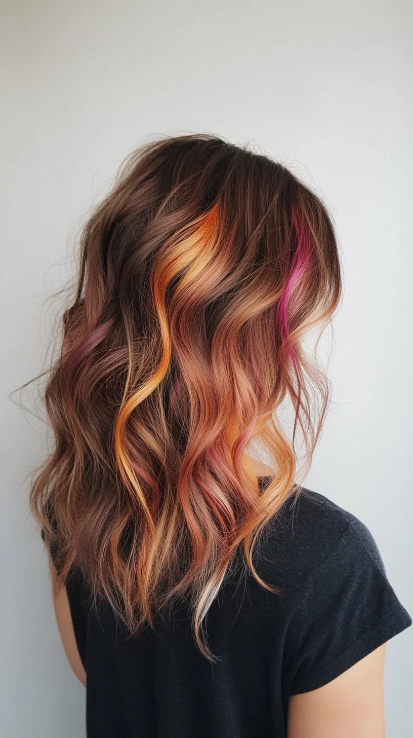 Vibrant Sunset Waves: A Bold Blend of Color and Texture