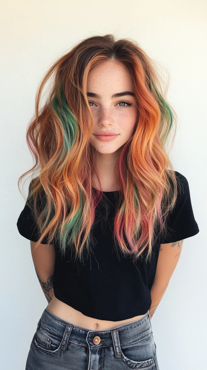 Vibrant Waves: A Playful Hairstyle for Bold Personalities