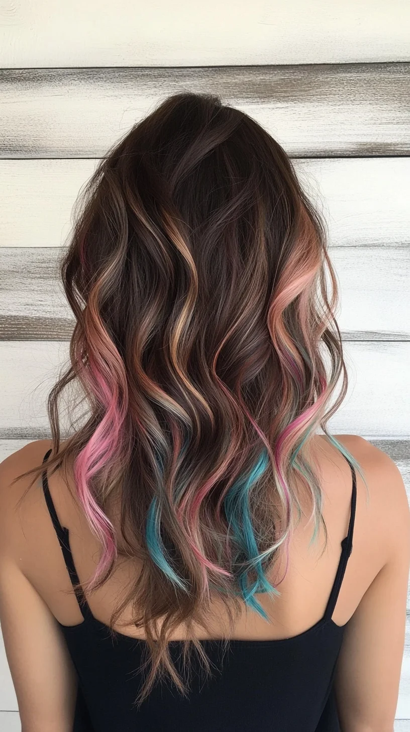 Vibrant Waves: Embrace Colorful Elegance with Effortless Beachy Curls!