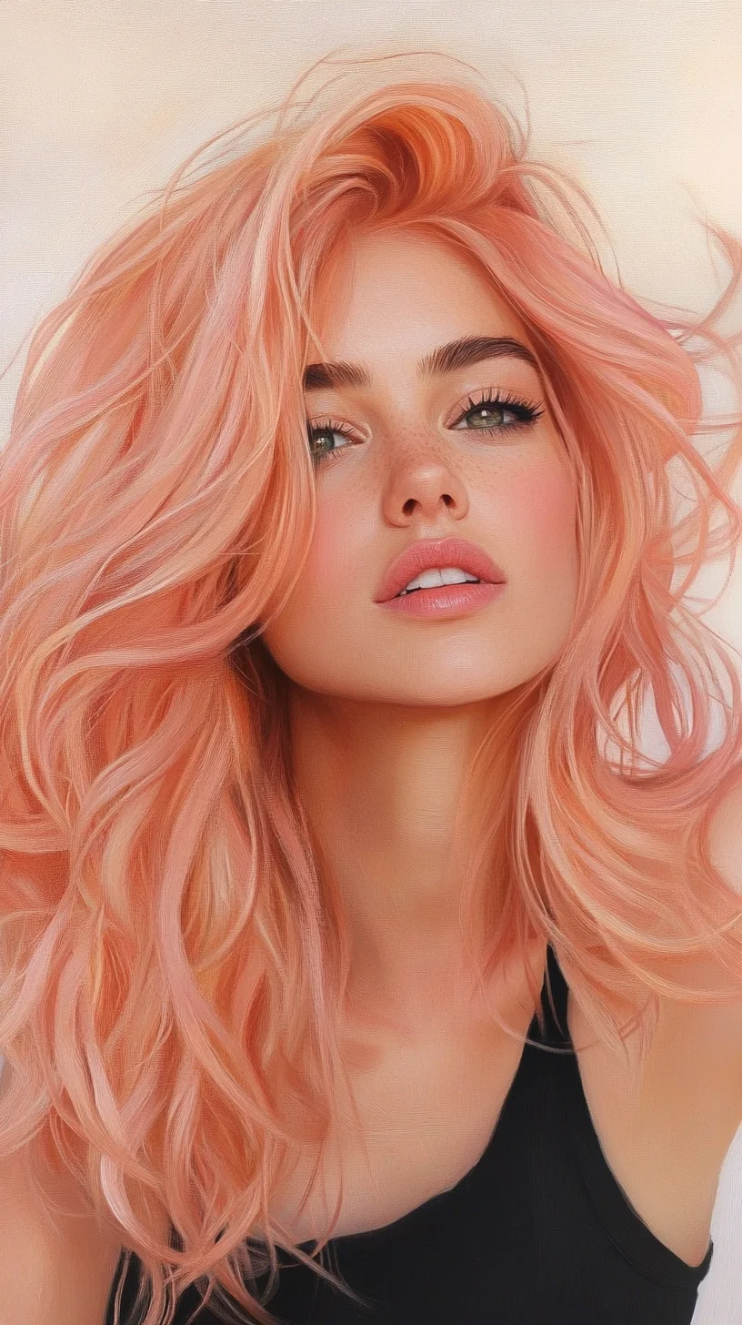 Vibrant Waves The Effortlessly Chic Blush Peach Hairstyle