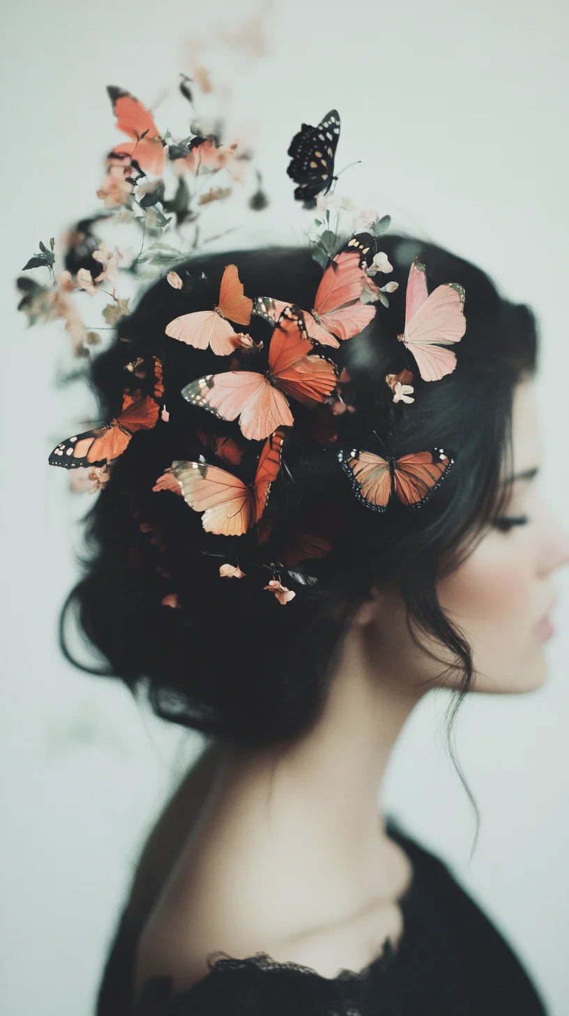 Whimsical Elegance A Floral and Butterfly Hair Crown