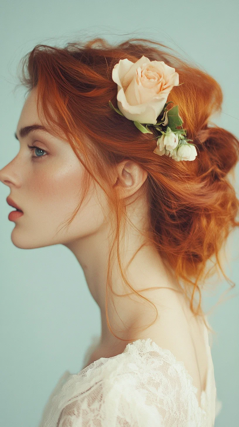 Whimsical Romantic Updo with Flourishing Blooms