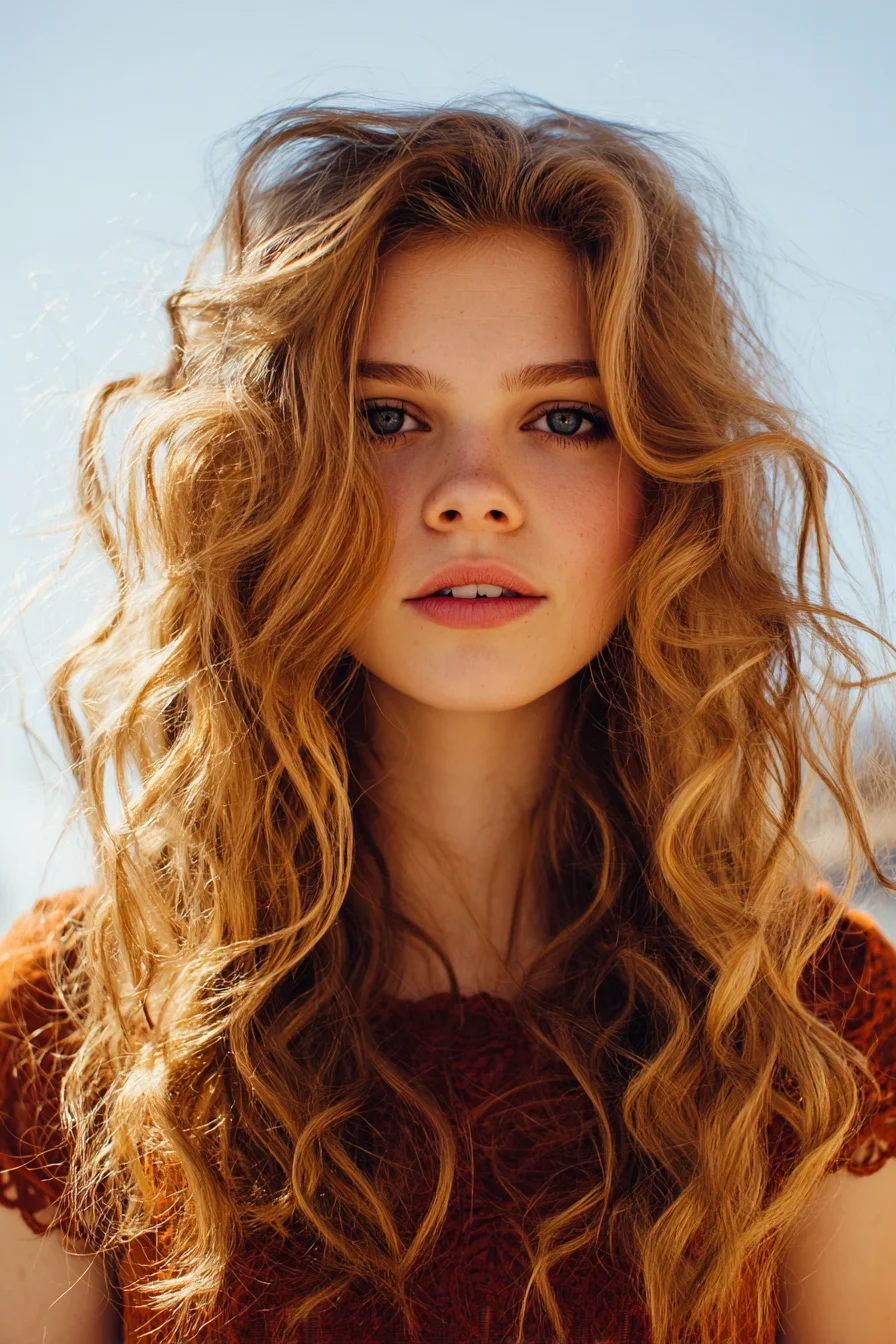 Beachy Voluminous Layered Waves for Medium–Long Hair