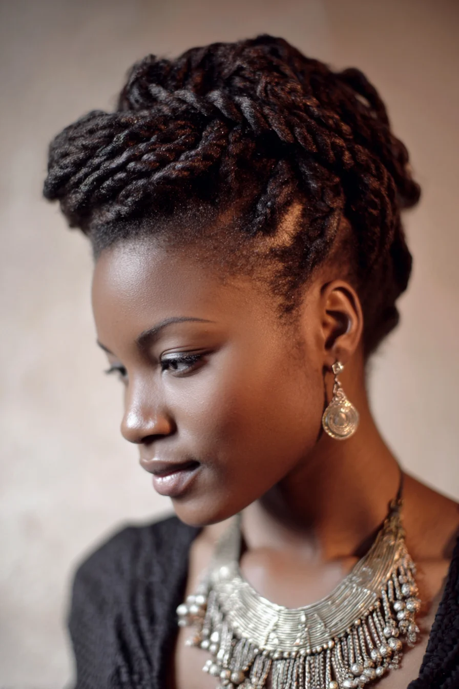 Chunky Rope-Twist Crown Updo — Natural Hair Protective Style