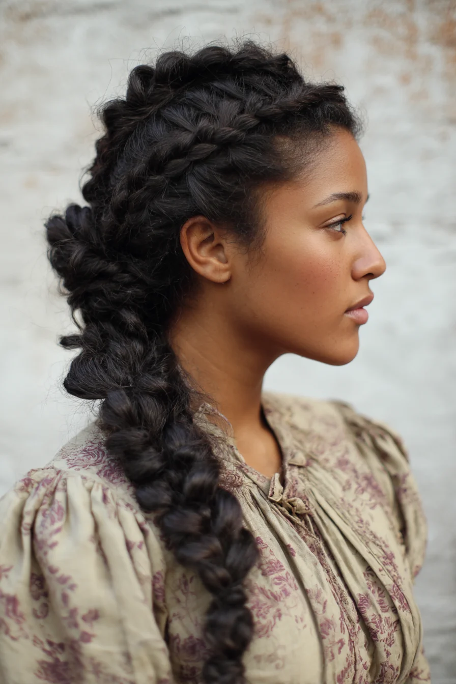 Chunky Textured Dutch Braids into a Single Voluminous Braid