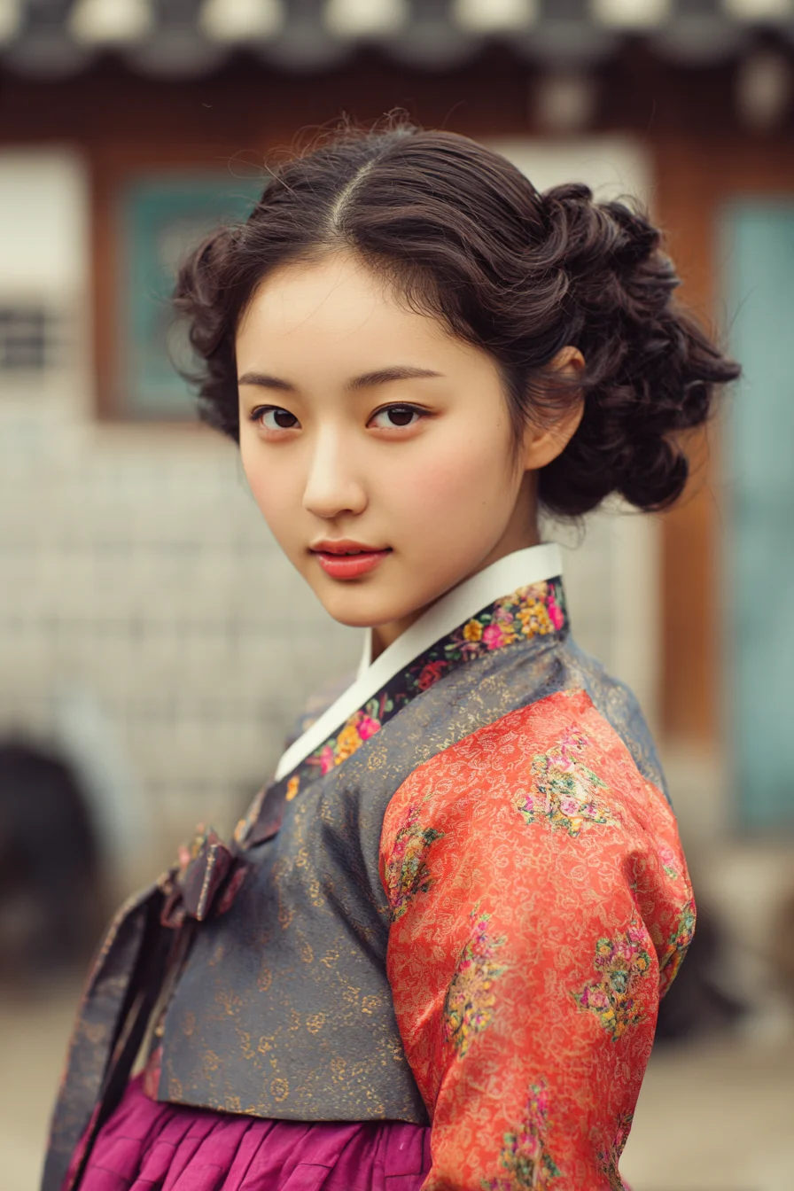 Korean‑Inspired Low Double Bun with Soft Finger Waves