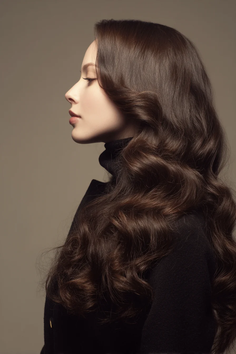 Long Glossy Hollywood Waves — Retro S-Shaped Styling for Long Hair