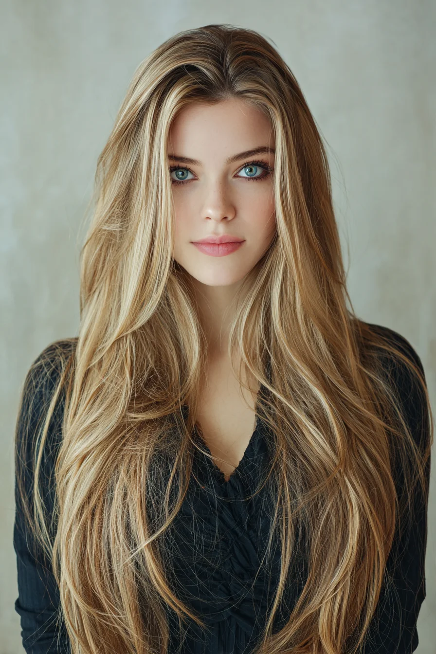 Long Layered Blonde with Soft Face‑Framing Layers