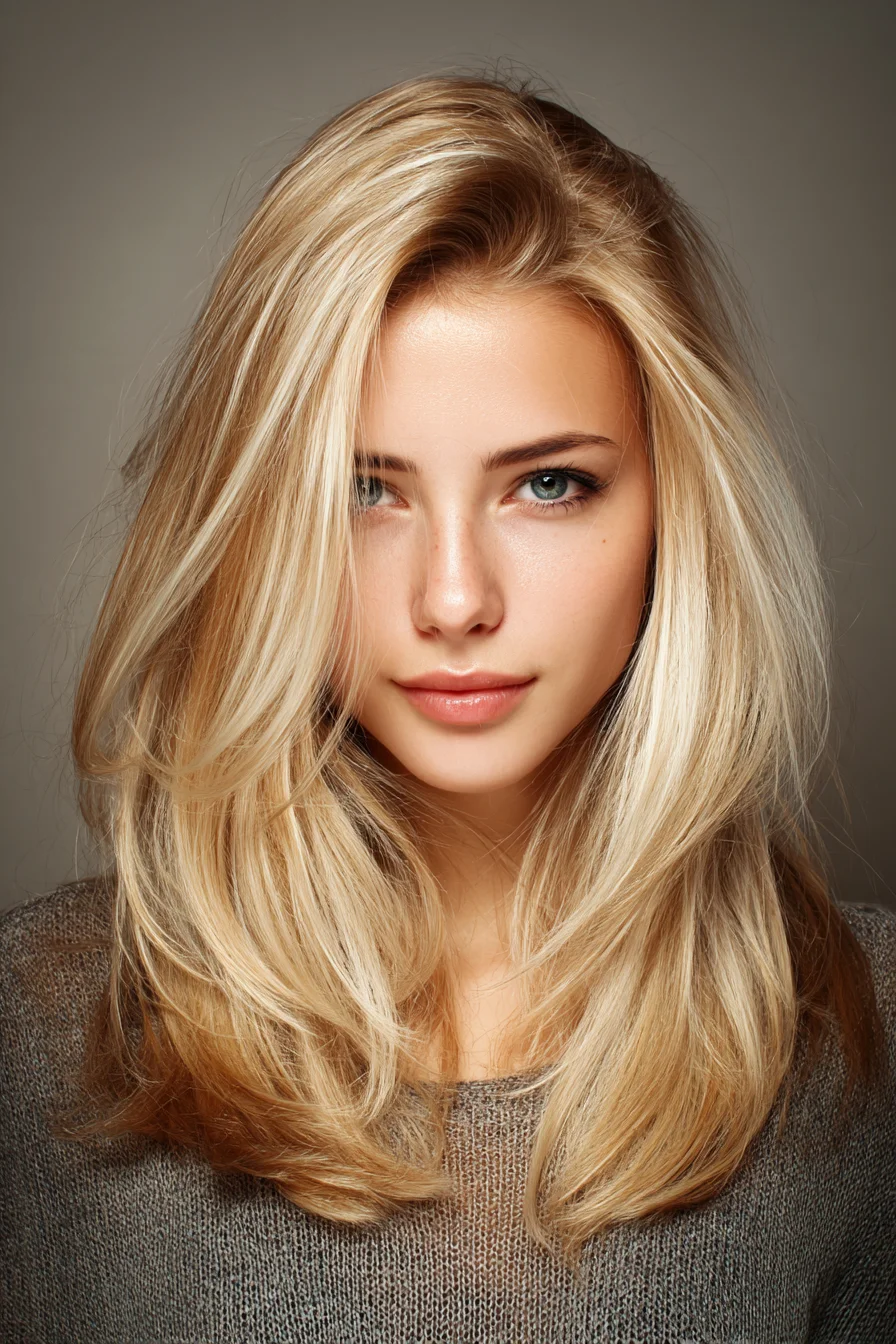 Long Layered Blowout with Face‑Framing Layers and Soft Feathers