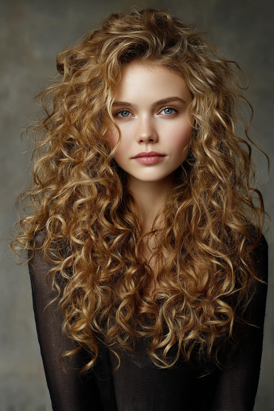 Long Layered Natural Curls — Voluminous Defined 3A–3B Look