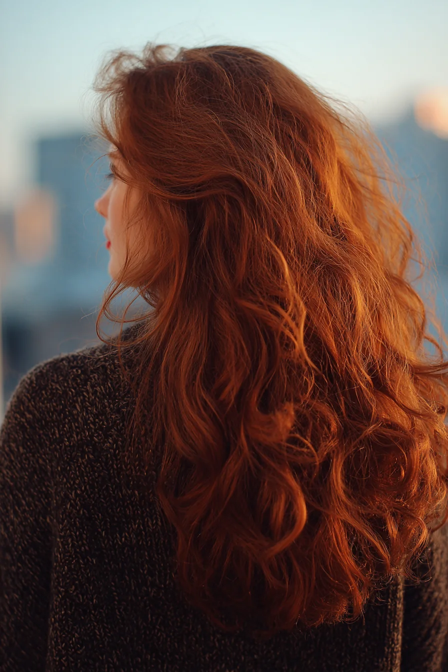 Long Layered Red Waves — Loose Beachy Curls for Thick or Wavy Hair