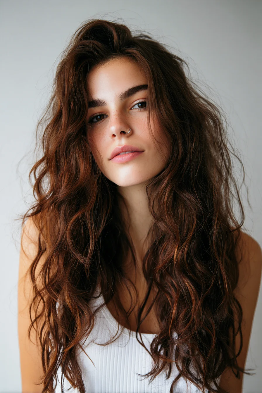 Long Layered Tousled Waves — Beachy Texture for Thick or Wavy Hair
