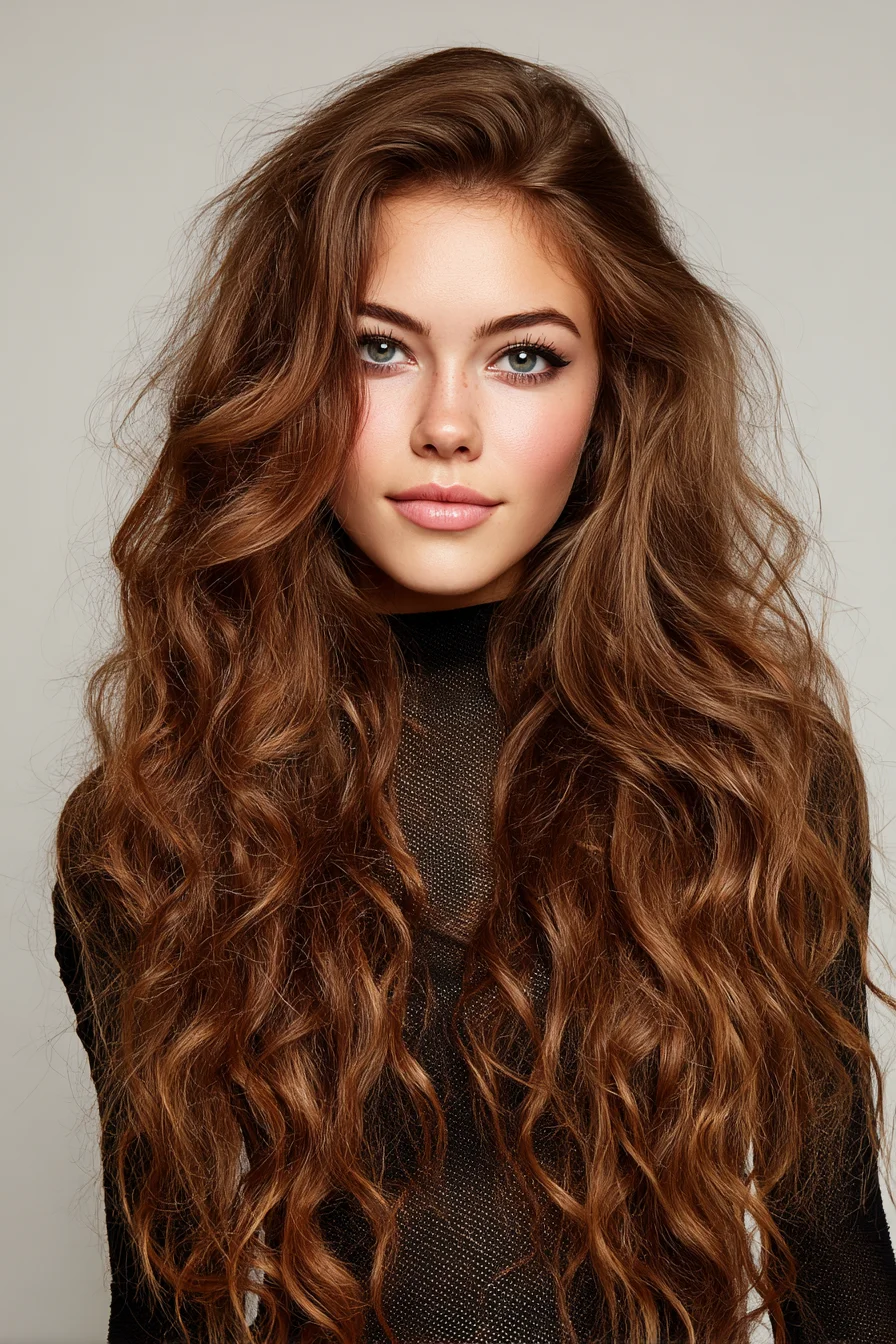 Long Textured Waves with Face‑Framing Layers and Natural Volume