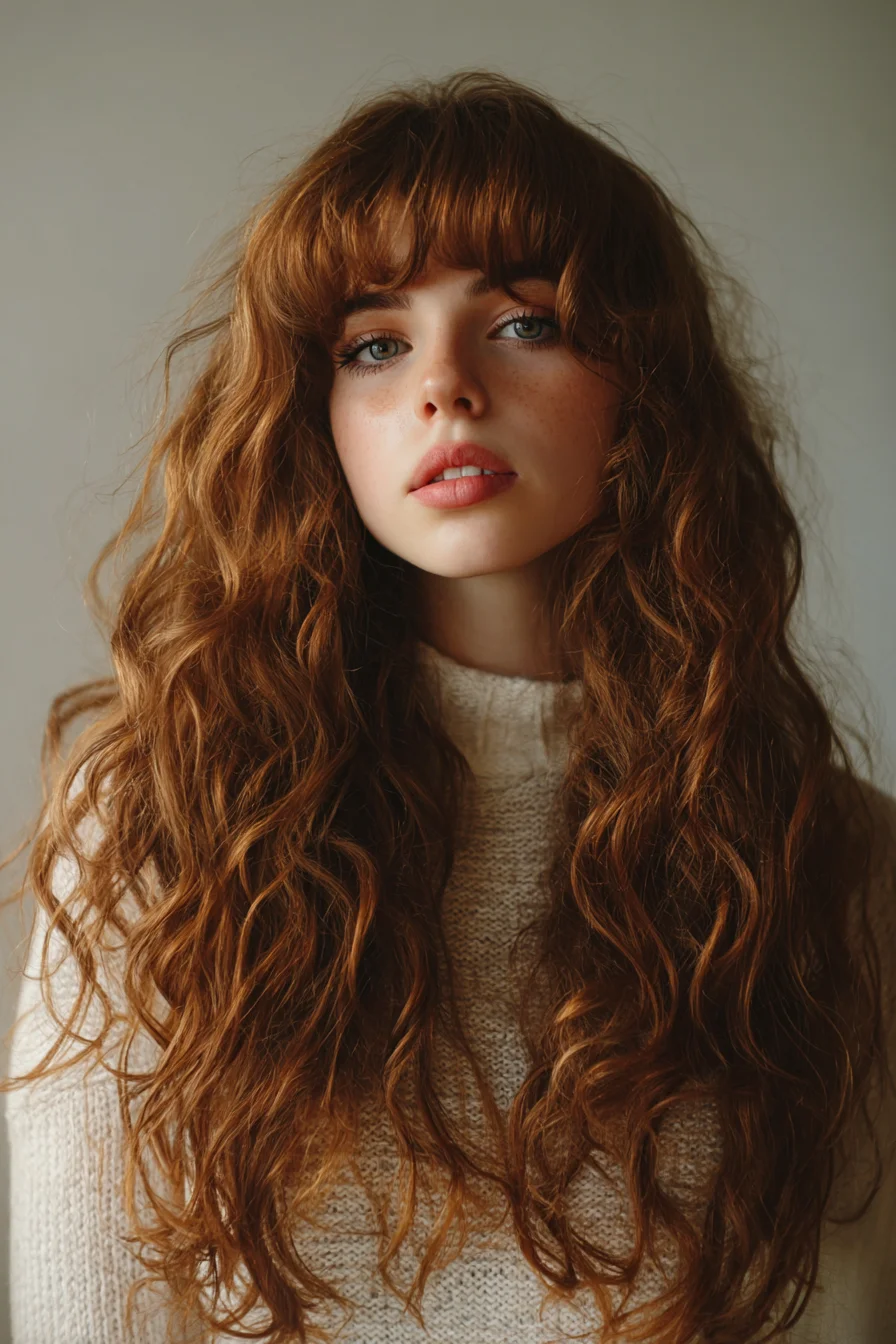 Long Textured Waves with Full Fringe (Layered Cut)