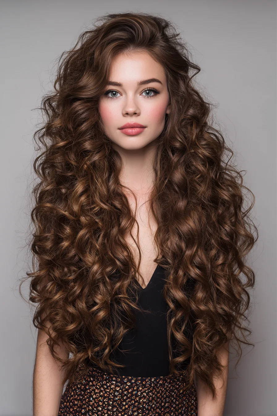 Long Voluminous Layered Curls — Loose Defined Ringlets for Thick Hair