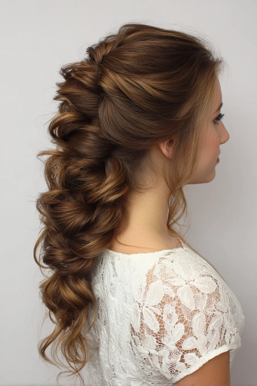 Loose Pull-Through Braid with Textured Waves