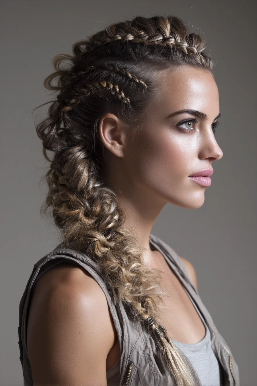 Multi-Cornrow to Textured Fishtail Braid with Boho Finish