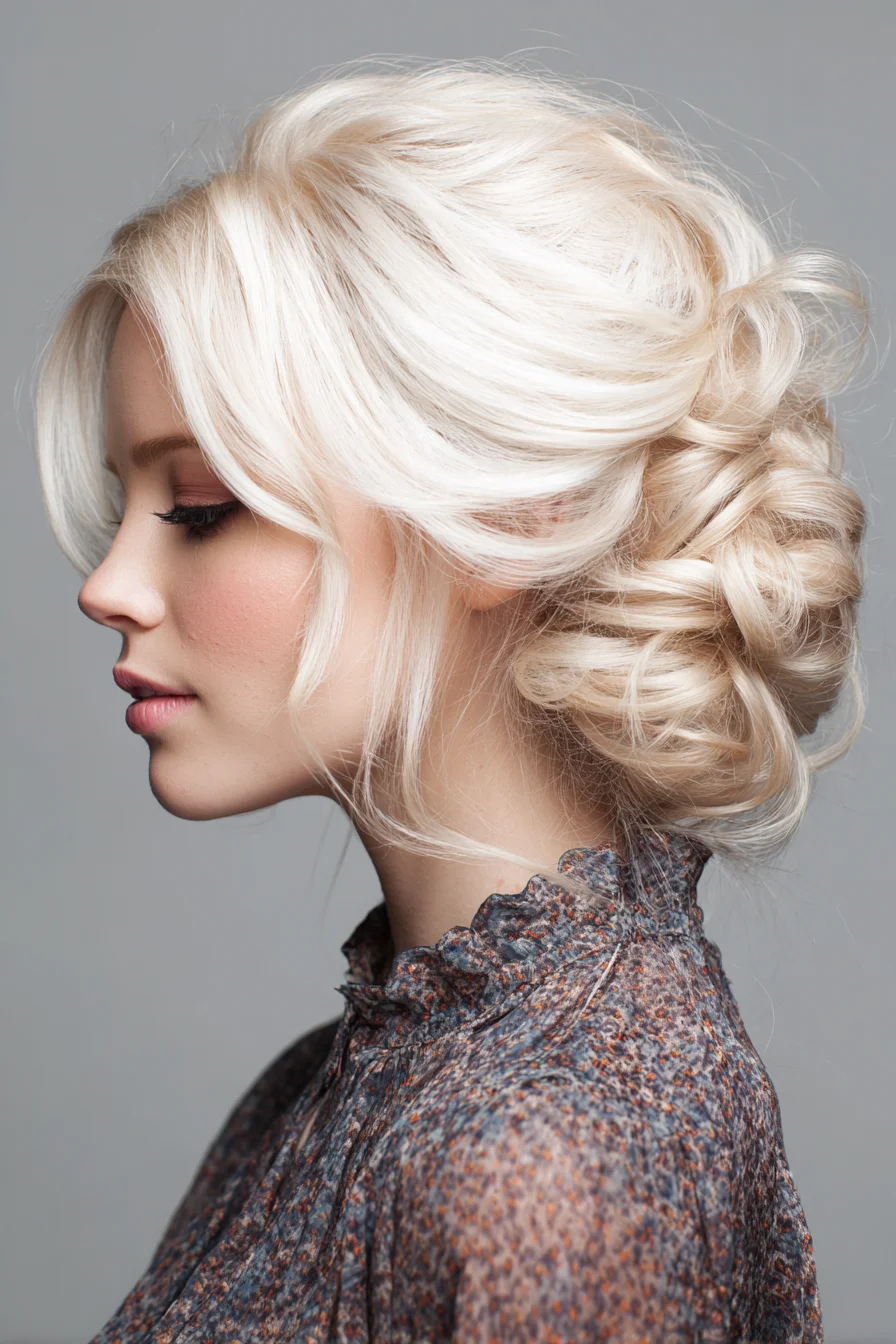 Romantic Low Messy Chignon — Textured Updo for Fine to Medium Hair