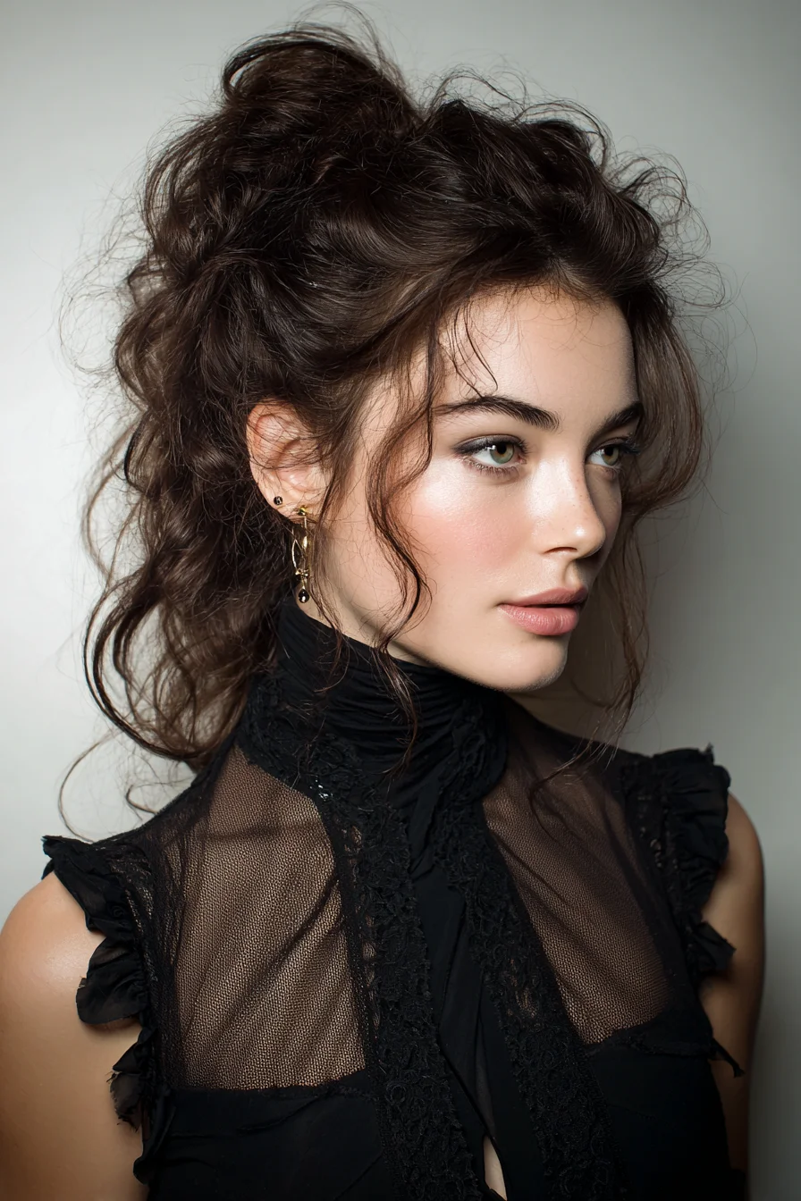 Romantic Textured Tousled Half-Up for Wavy or Curly Hair