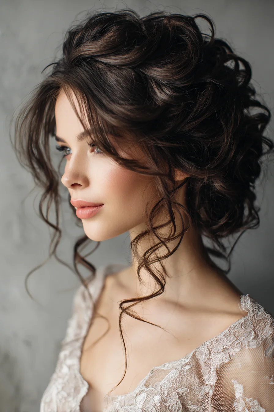 Romantic Textured Updo with Face‑Framing Curls