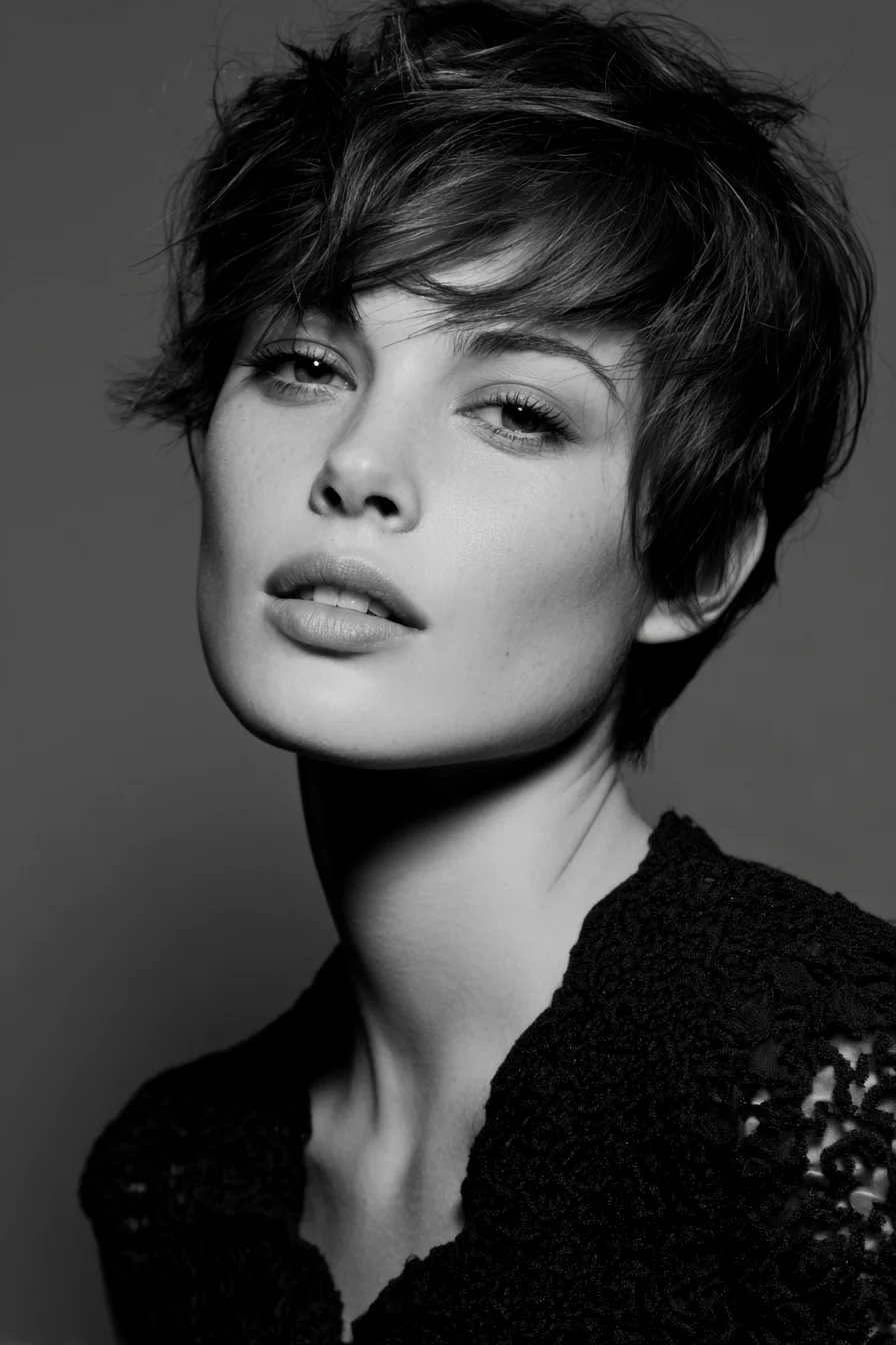 Short Textured Pixie with Wispy Fringe