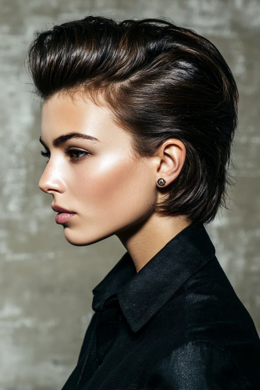 Short Textured Pompadour — Slicked-Back Quiff for Thick Hair