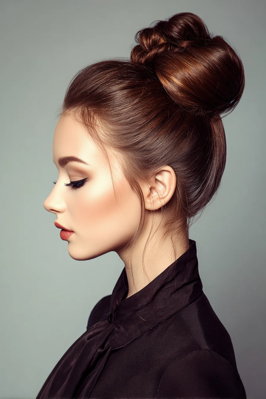 Sleek Braided Top-Knot Bun — High Bun with Braided Accent