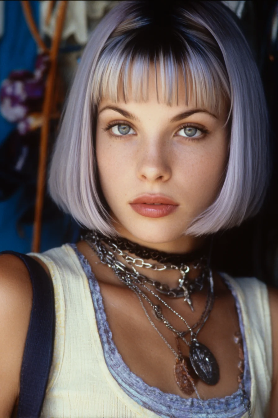Sleek Chin-Length Blunt Bob with Micro (Baby) Bangs