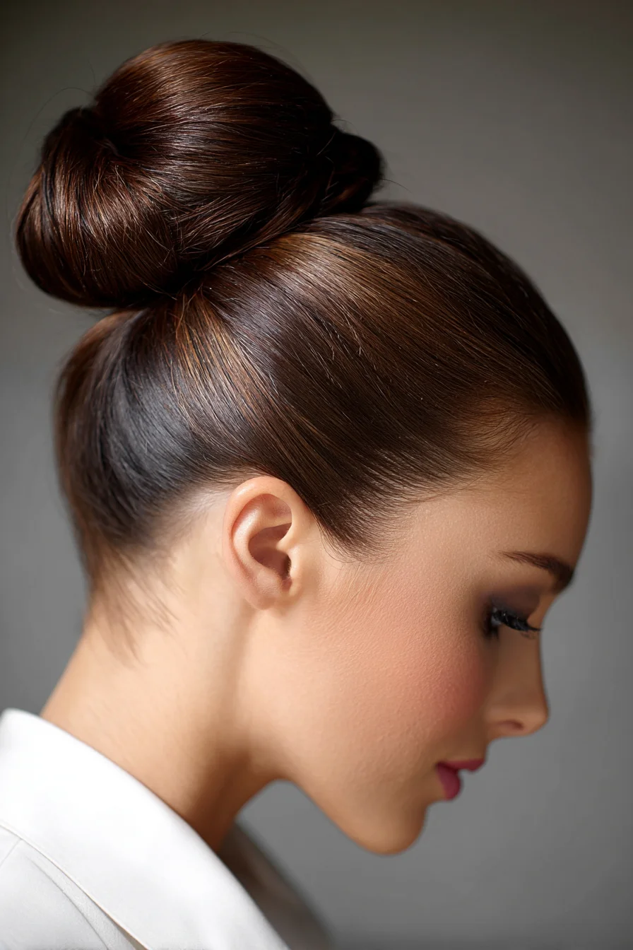 Sleek High Ballerina Bun — Polished Top Knot for Medium to Long Hair