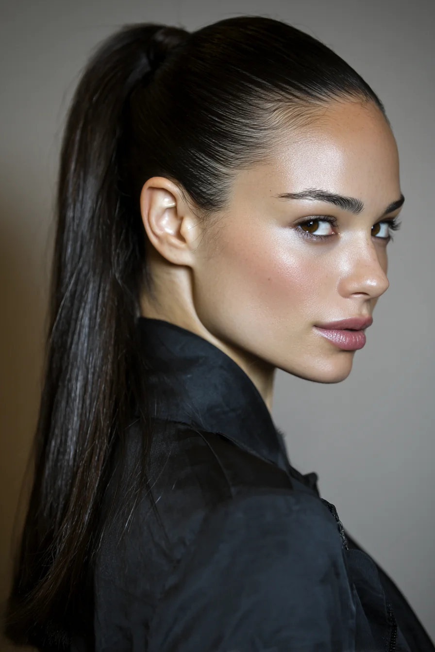 Sleek High Ponytail — Smooth, Straight Long Hair