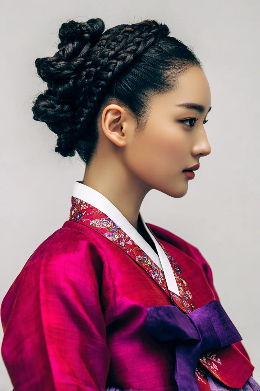 Sleek Multi-Braid Crown Updo — Braided Bun for Formal Wear