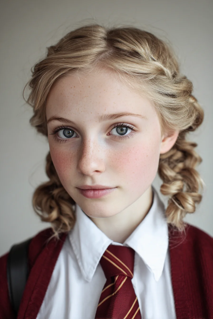 Soft Twisted Double Pigtails — Textured Low Twists for Medium Hair