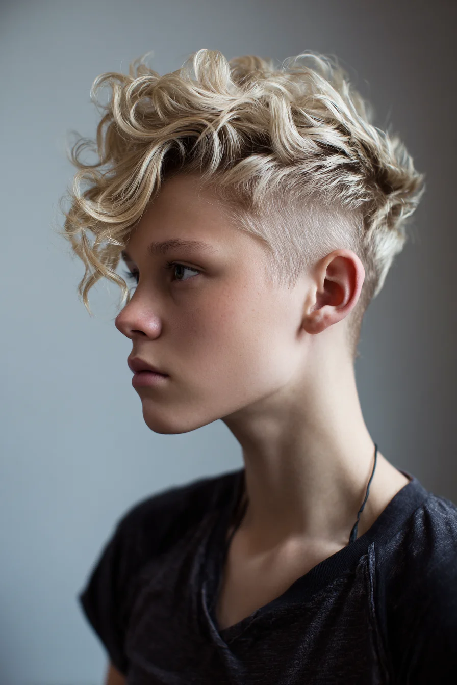 Textured Curly Crop with High Skin Fade
