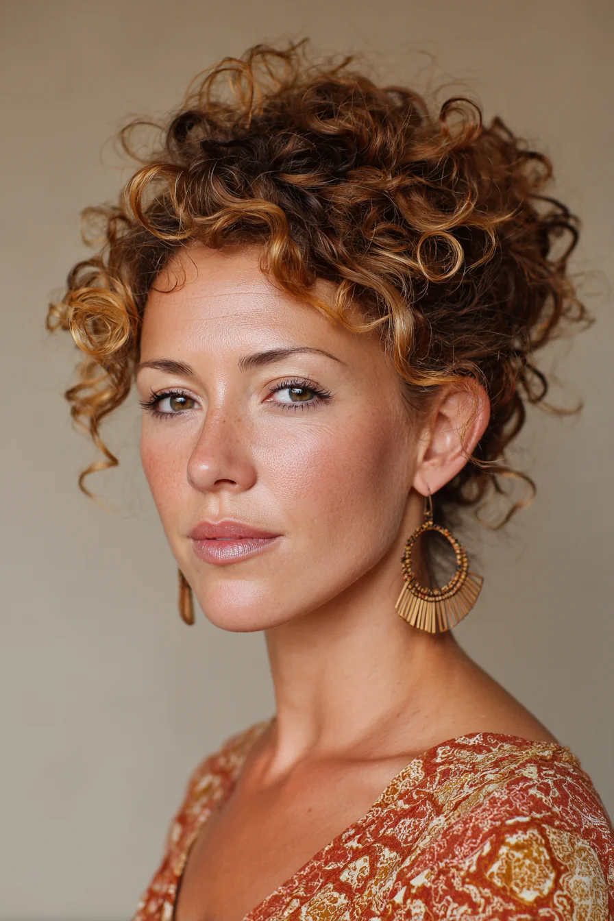 Textured Curly Ringlet Updo — Short to Medium Natural Curly Hair