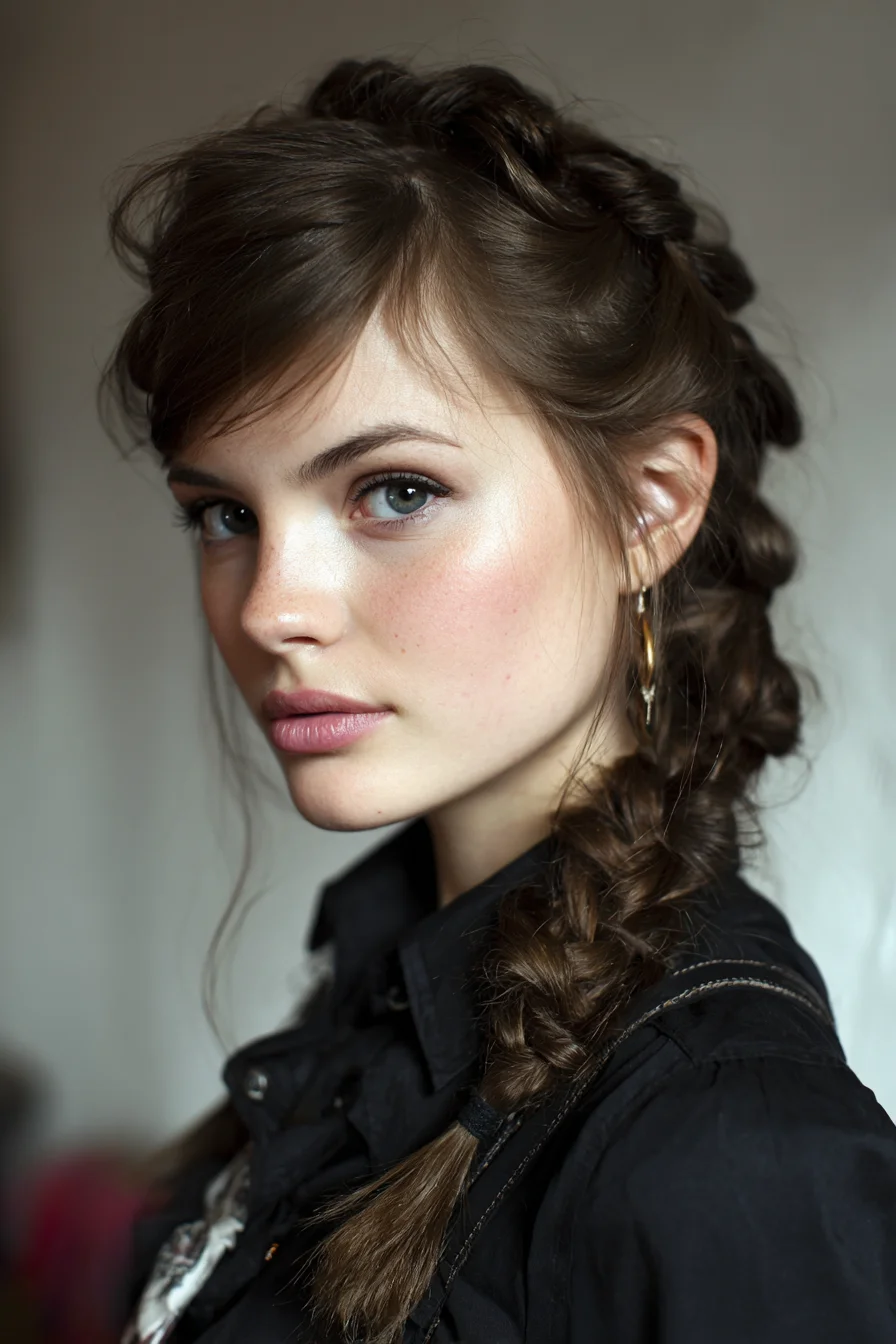 Textured Double Dutch Braids with Face-Framing Wisps