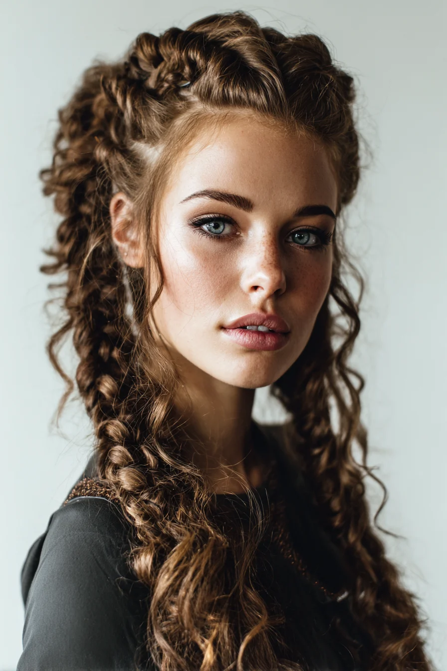 Textured Double Dutch Braids with Loose Curly Ends