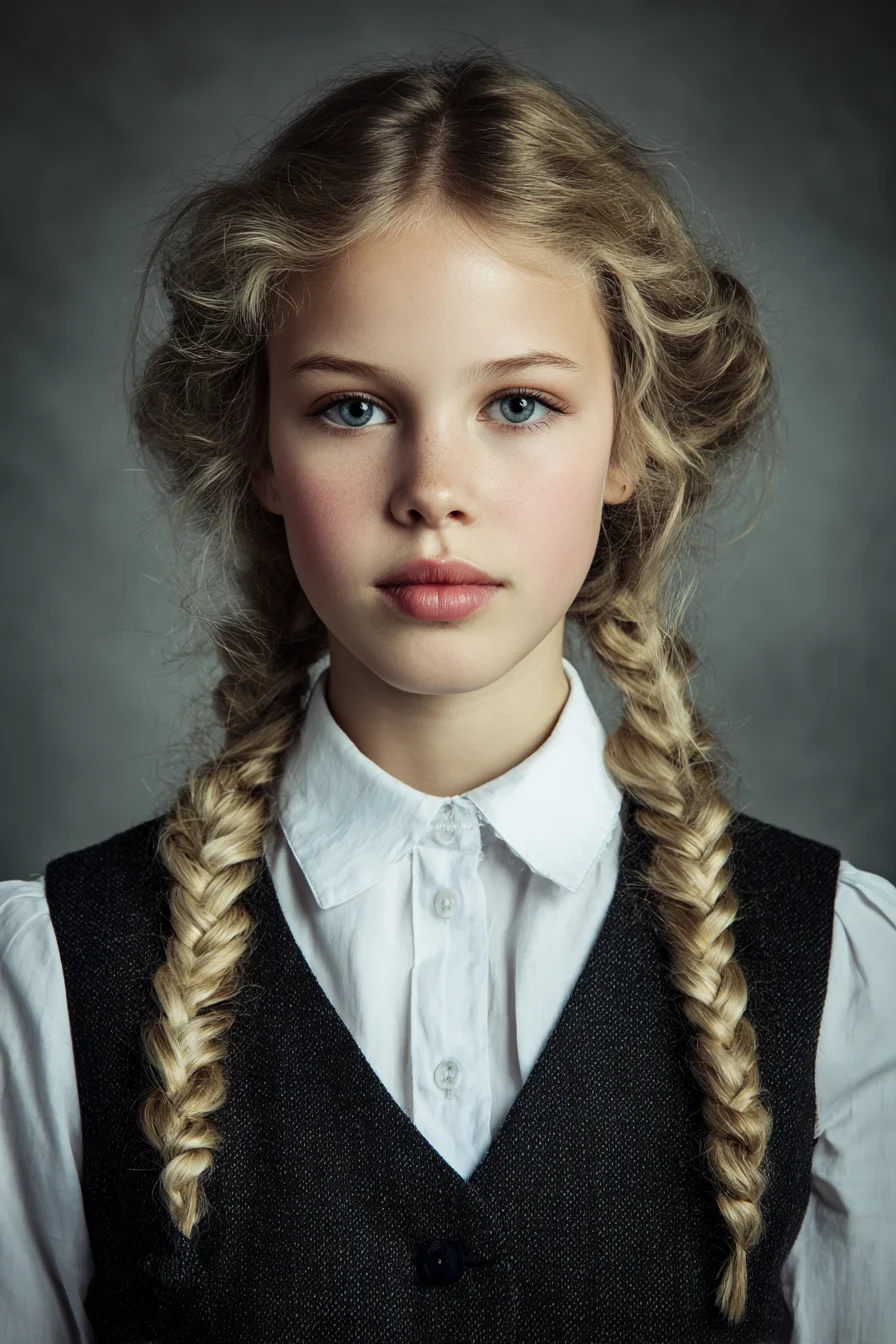 Textured Double Fishtail Braids with Center Part — Soft Boho Finish